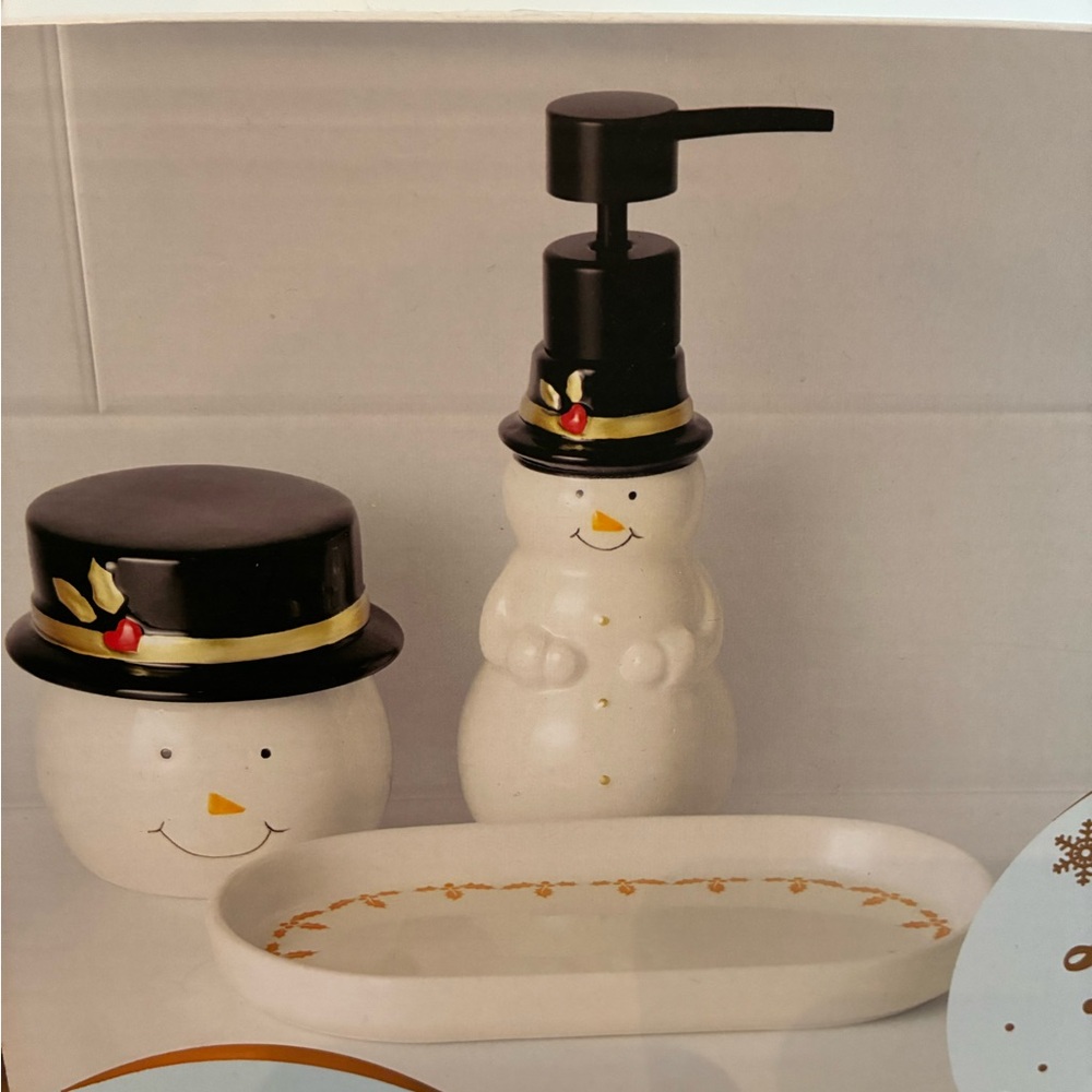 Snowman Bath accessories set